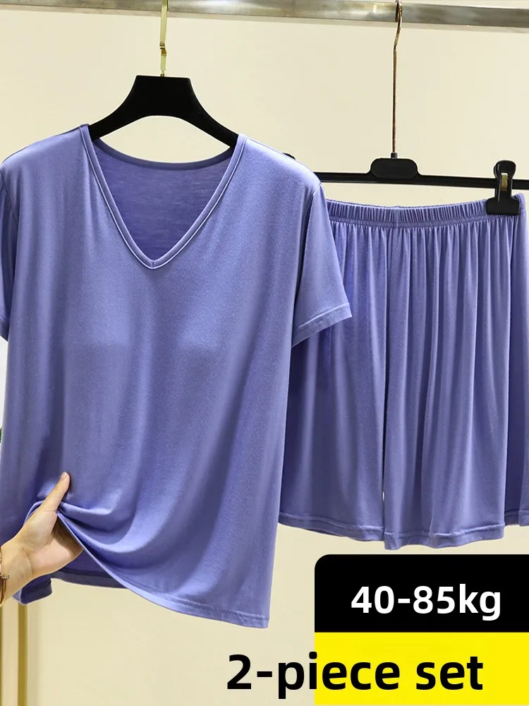 

Modal V-Ne Women's Spwear Set Summer Casual ort Sve Loose Top orts Two-Piece Set Comfortable Home Clothes