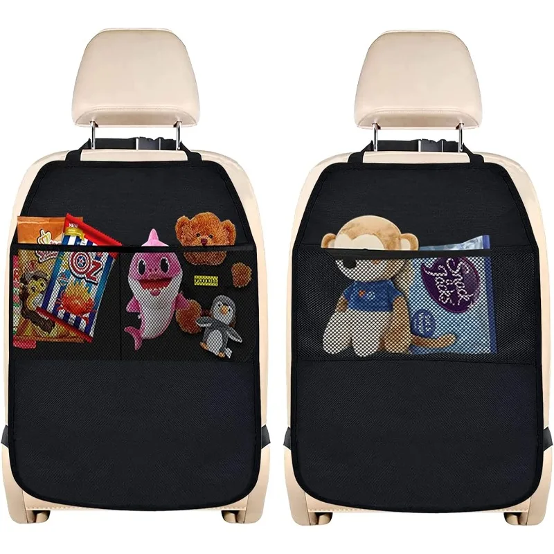 

2pc Seat Protection Pad, Seat Backrest Protection Cover, Anti Kick Pad, Rear Seat Storage Rack, Travel Accessories Storage Bag
