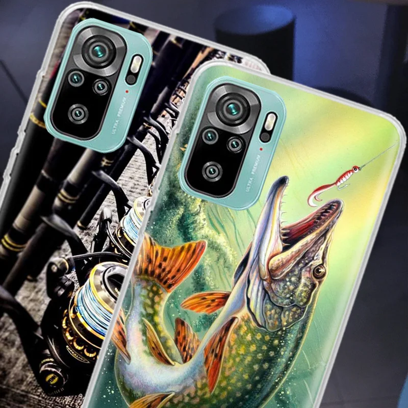 Recreational activities Carp Fishing Fish Phone Case For Xiaomi Poco X6 X5 X4 F4 GT X3 F6 Pro 5G M5 M5S M4 M3 F5 F3 F2 F1 Mi No