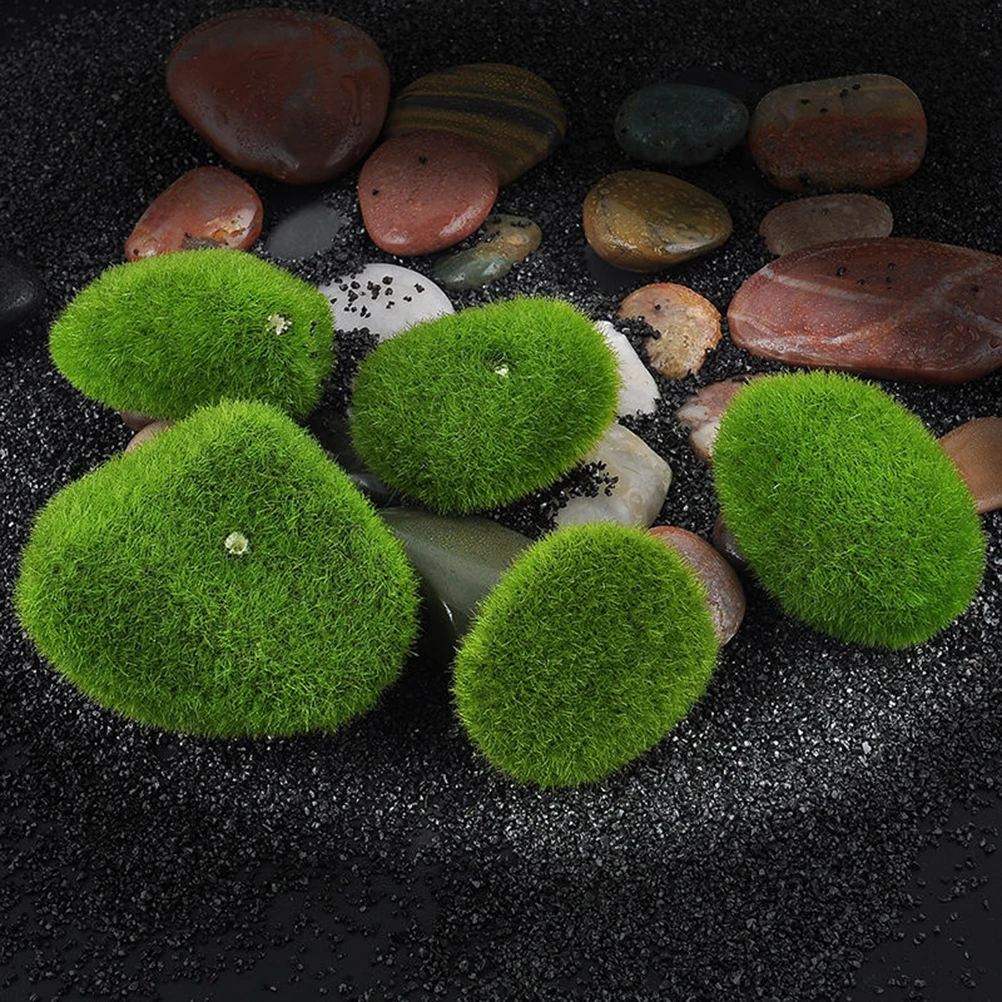 1Pc Green  Moss Balls Artificial Grass Stones Turf Mini Fairy Garden Micro Terrarium