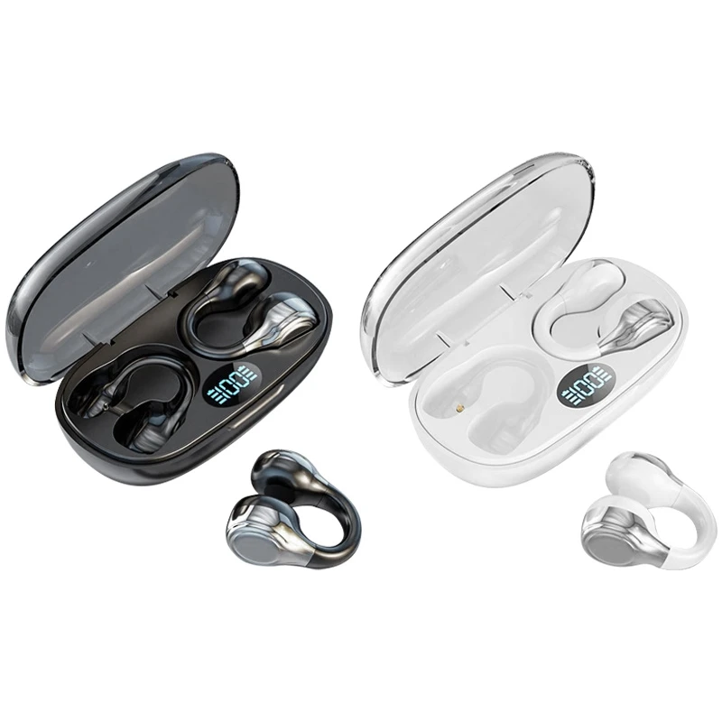 

Hanging Ear Wireless Headphones Bluetooth 5.3 Earphones Stereo Bluetooth Headset Wireless Charging Headphones Easy To Use White