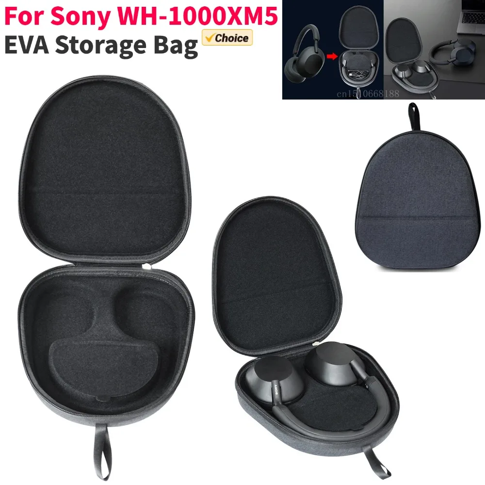 حافظة حمل صلبة لسوني WH-1000XM5 سماعة الرأس صندوق تخزين محمول مقاوم للصدمات حقيبة واقية مضادة للخدش لسوني WH-1000XM5