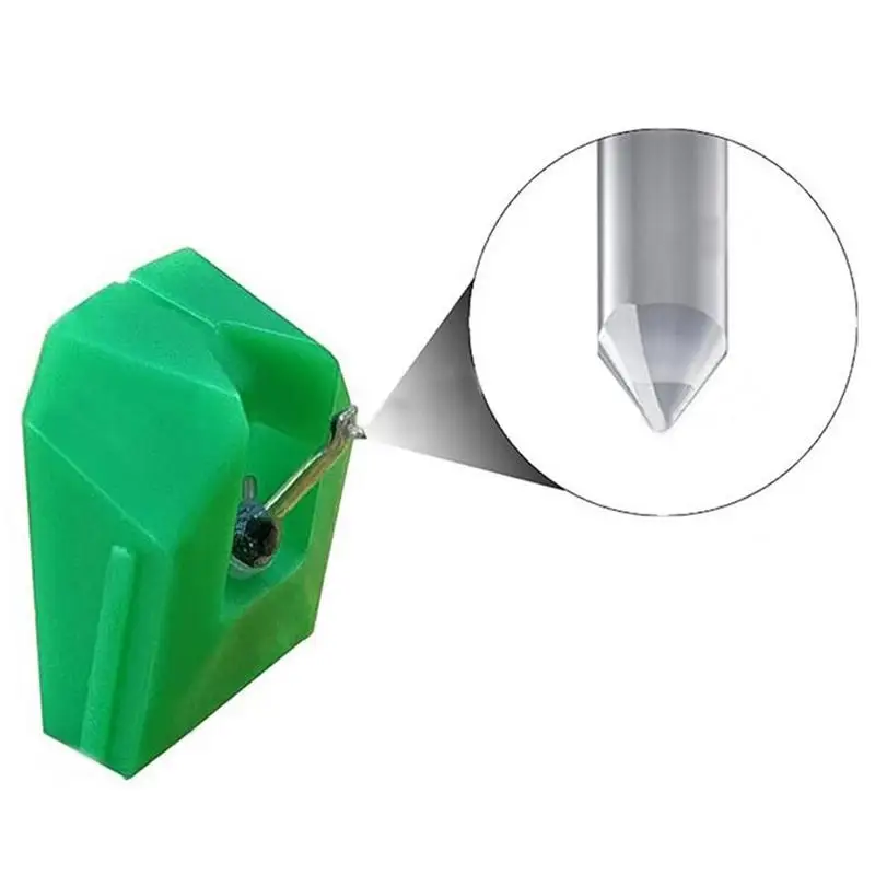 Turntable Needle Replacement Green Oval Tip Record Player Needles Retro Recorder Accessories Turntable Cartridge Tools Portable