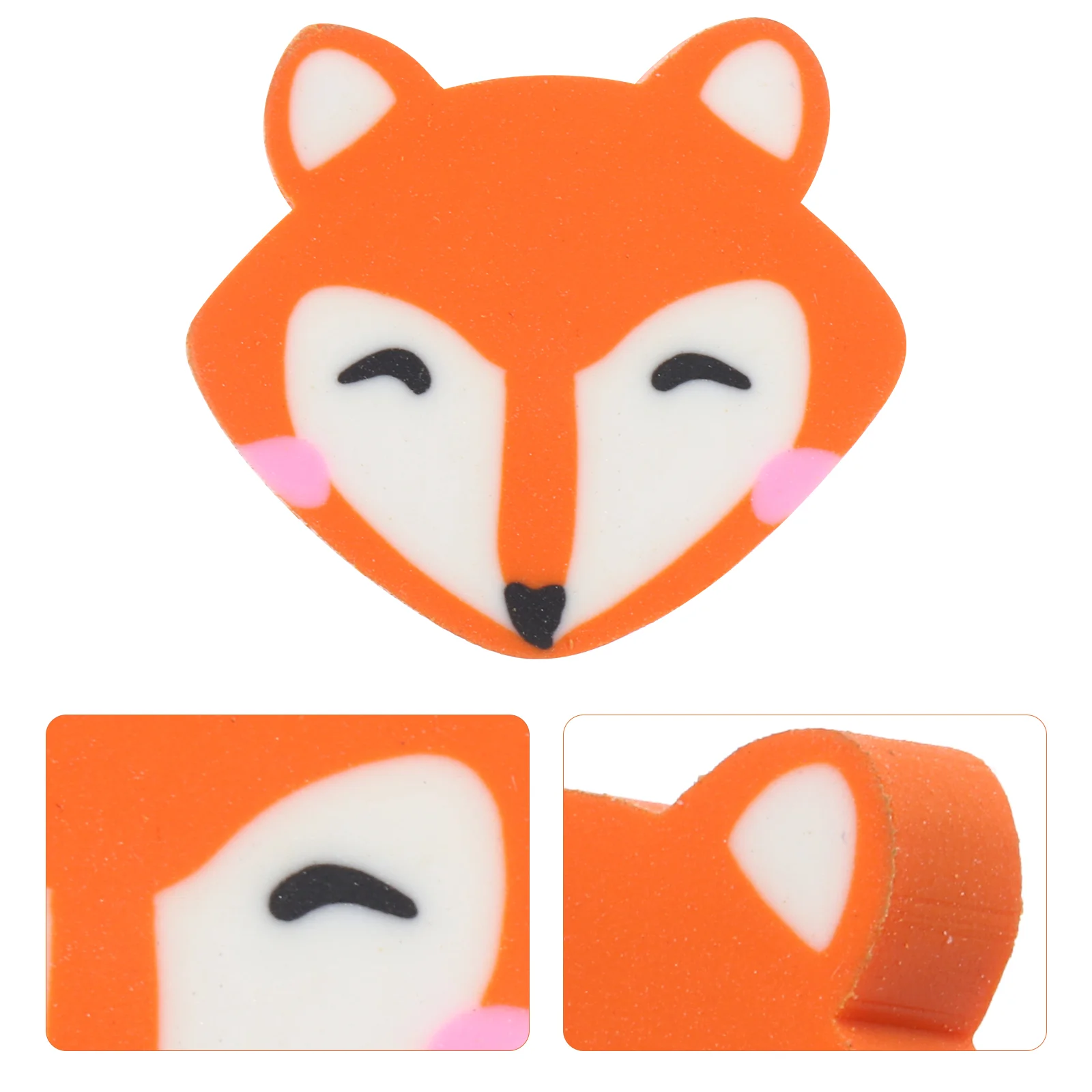 50 Pcs Eraser Little Fox School Students for Drawing Puzzle Small Shaped Orange Sketching Child
