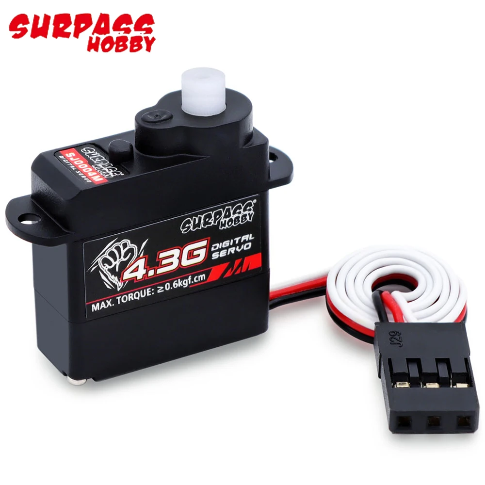 Surpass Hobby SJ0004M 4.8-6.0V 0.6kg Torque 4.3g Digital Metal Gear Servo Cored Motor 25T For RC Airplane/ Car/ Boat Toys MG90S