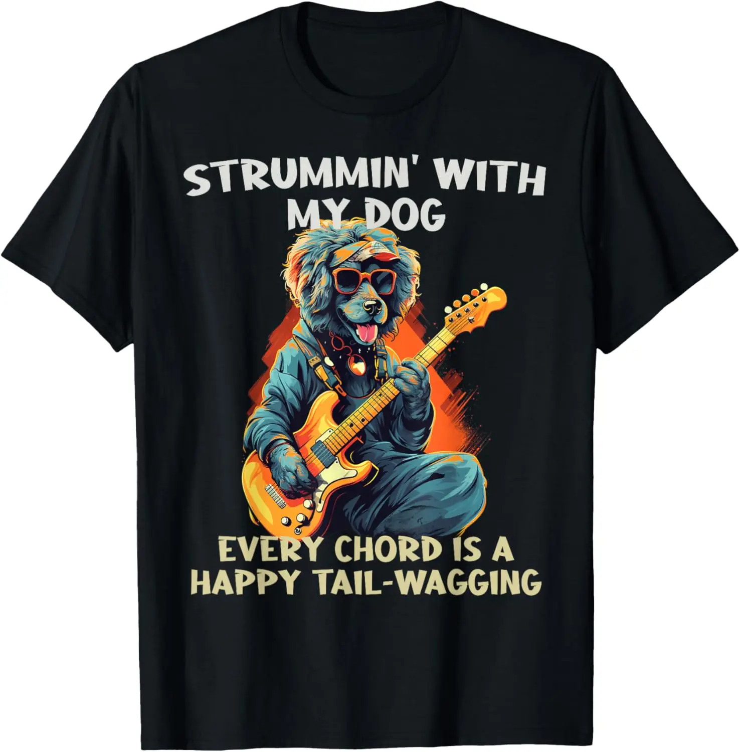 Funny Guitar Dog for Rock and Roll and electric Guitar Fans T-Shirt