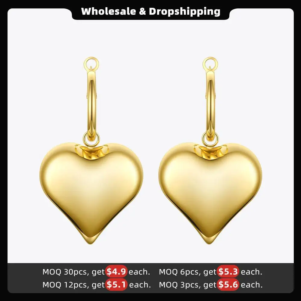ENFASHION Statement Big Heart Drop Earrings For Women Stainless Steel Gold Color Dangle Earings Fashion Jewelry Party 2020 E1152