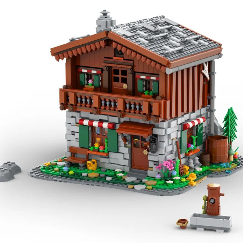 

NEW 2693PCS City Hot Selling Street View Moc Modular Alpine Hut model DIY creative ideas Child Toy Assembly Puzzle birthday Gift