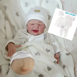 50cm Cuddly Maria Bebe Reborn Boy and Girl Full Body Silicone Vinyl Newborn Dolls With Painted Hair 3D Paint Skin Reborn Doll