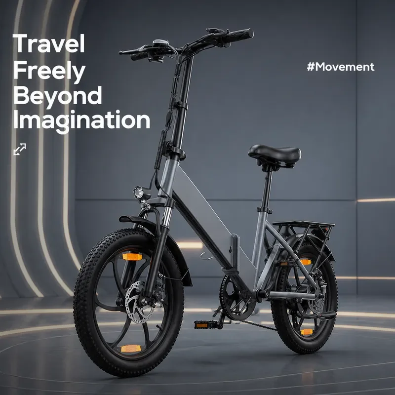 All Terrain Folding Electric Bicycle 32kmh Speed Three Speed Adjustable Adult Scooter