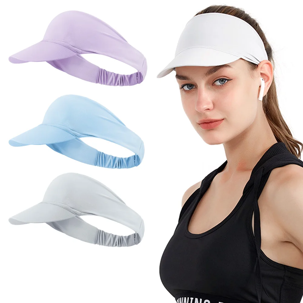 Sun Visor Hat Women Men Sports Cap Quick Dry Golf Tennis Hat Lightweight Tie Dye Visor Roll-up Portable Beach Cap