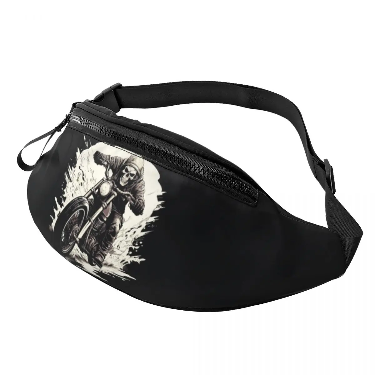 

Custom Ghost Rider Fanny Pack Men Women Crossbody Waist Bag for Camping Biking Phone Money Pouch