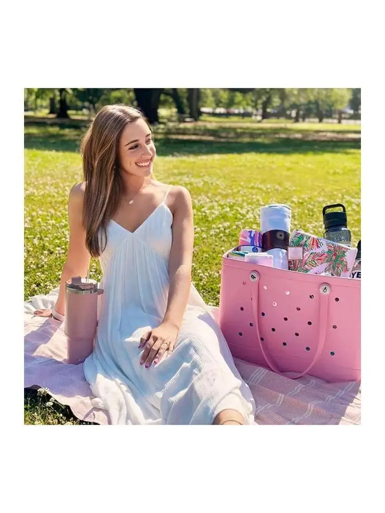 

New 2025 Large Capaci Hollow out Waterproof EVA oulder Bag Briti Sle Casual Candy Color Tote Bag for Ladies