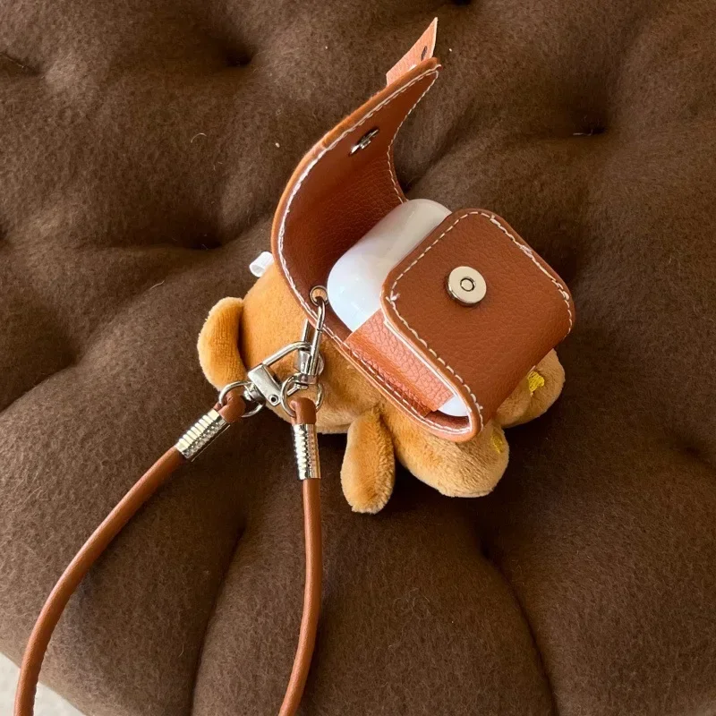 Bonito urso de pelúcia mochila caso para airpods 4 airpod 1 2 3 pro pro2 bluetooth fones caixa carregamento capa protetora