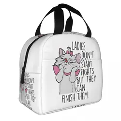 Aristocats Marie Cat Cute Kitten borsa termica per il pranzo borsa termica contenitore per pasti Tote a tenuta stagna Lunch Box Girl Boy College Travel