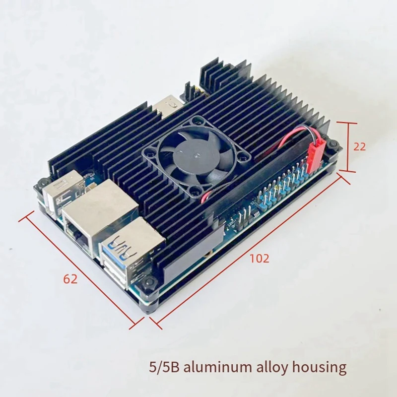 Per il dissipatore di calore della ventola della scheda di sviluppo Orange Pi 5B è robusto e durevole