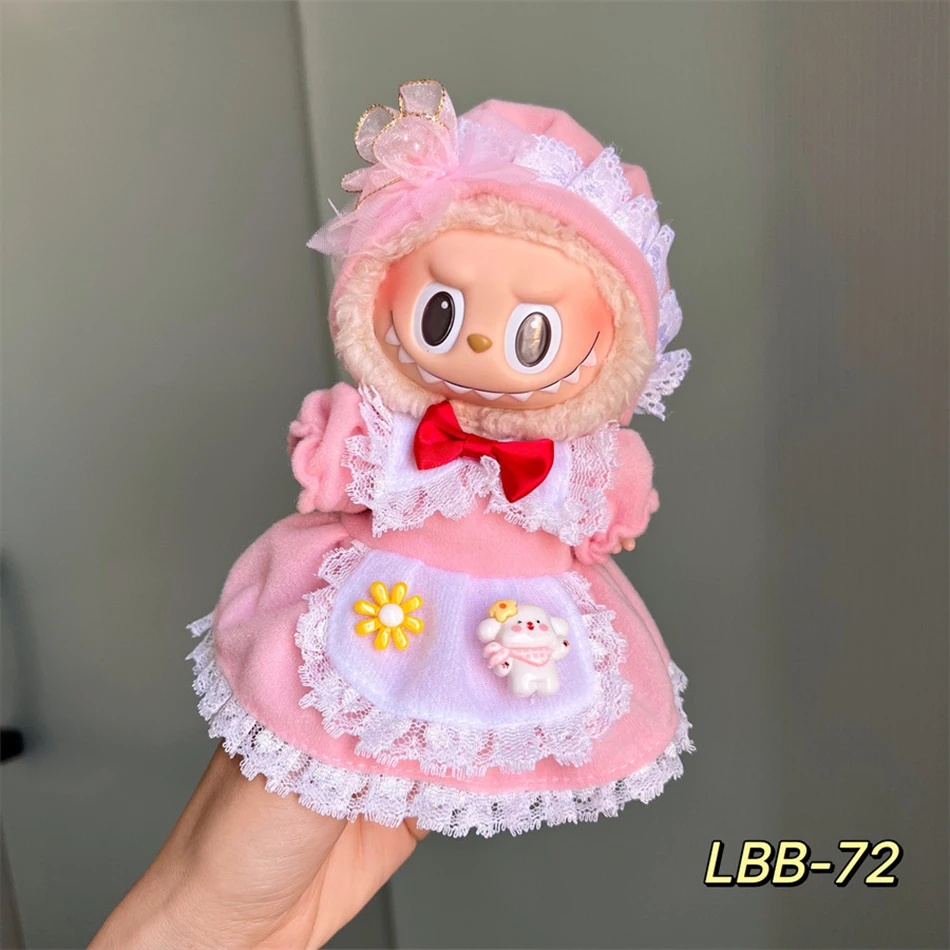 Conjunto de roupas de boneca Labubu 17 cm - Acessórios DIY com chapéu e sapatos |   Brinquedos de jogo de festa |   Presente perfeito