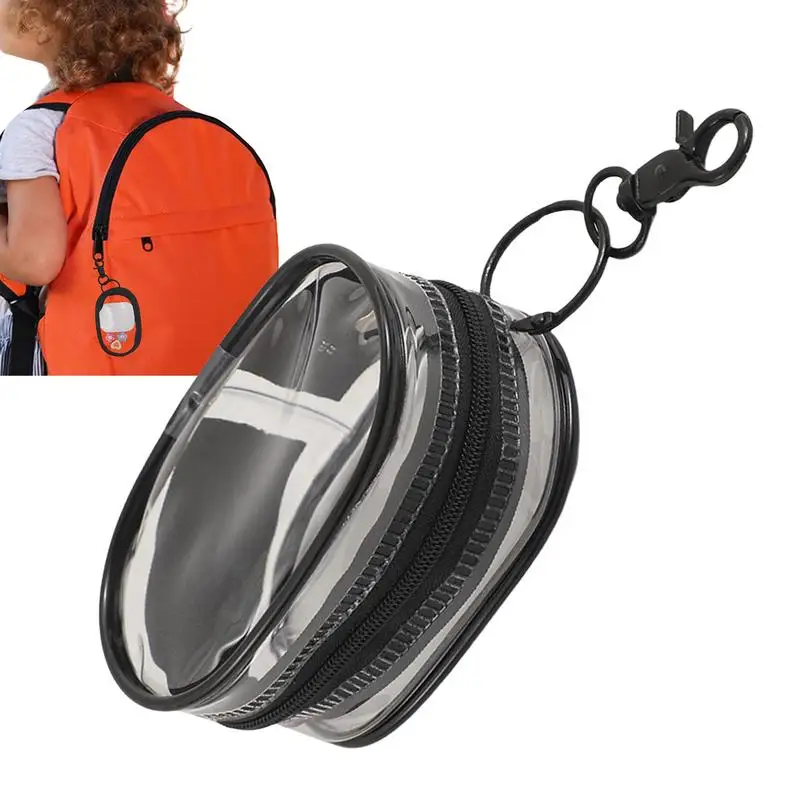 Monederos y bolsas para estudiantes, bolsa transparente para auriculares, llavero con anillo de suspensión para graduación, cumpleaños y Día de los niños