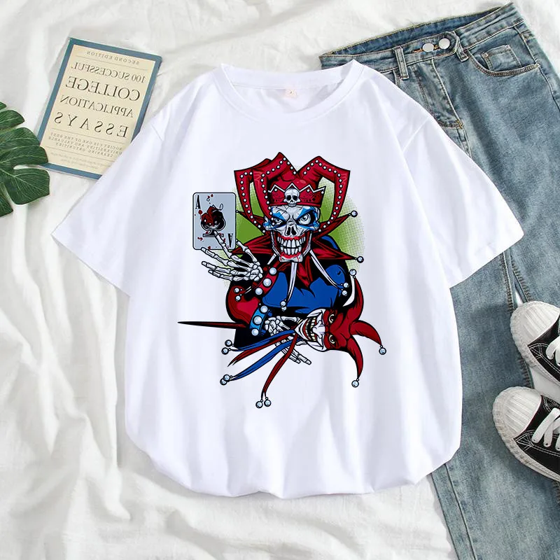 New Summer Gothic Short-sleeved T Shirt Casual Fashion Top Women's Tshirt Clothing Clown Printed Female T-shirt Harajuku Female