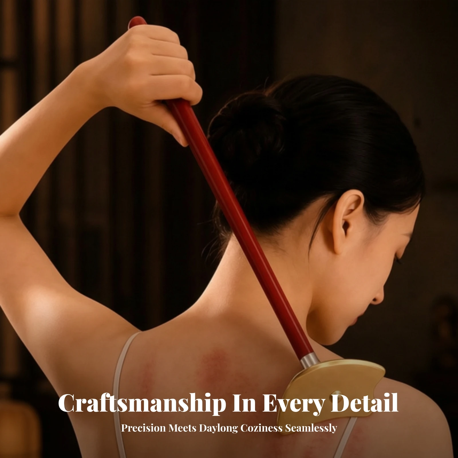 Gua Sha Scraper with Long Handle Lymphatic Drainage Long-Handled Gua Sha Tool Massager Muscle Fatigue Relief for Adults, Home