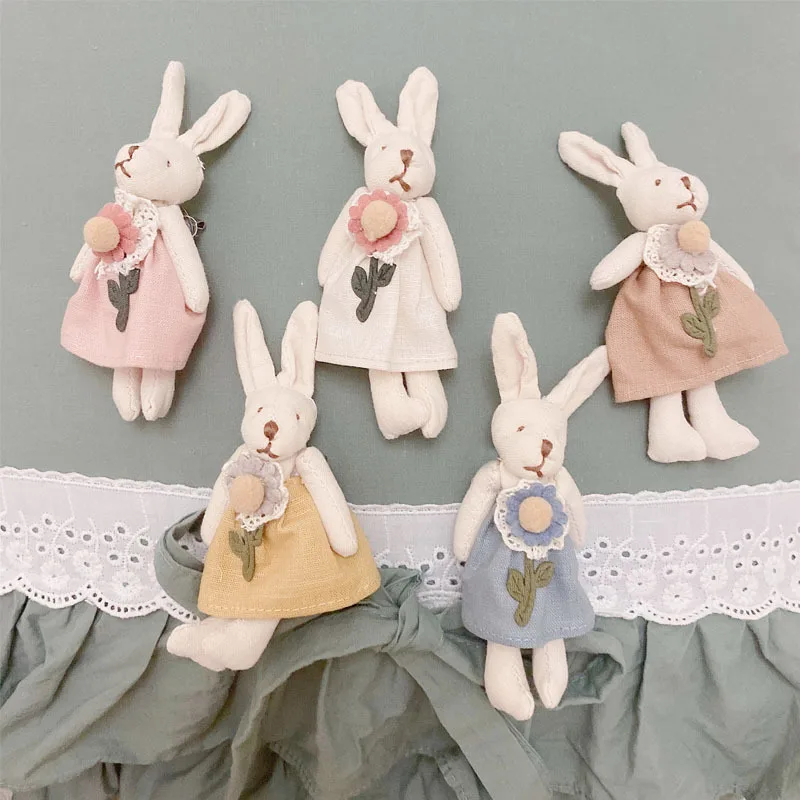 Johnature New Animal Rabbit Fabric Women Brooch Vintage Cotton Floral Cute Corsage Girl Cartoon Pin Japanese Accessories