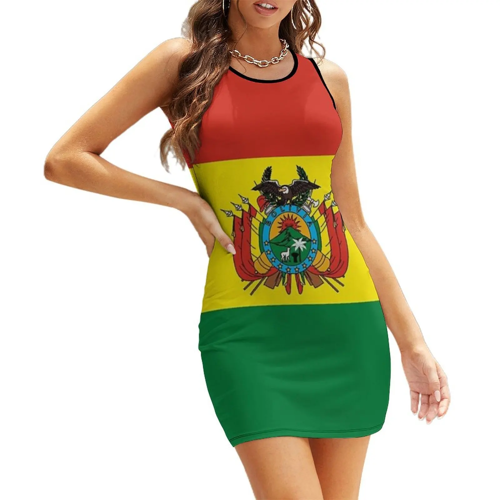 

Flag of Bolivia Sleeveless Sundress Party dresses for women dress for women women's evening dresses