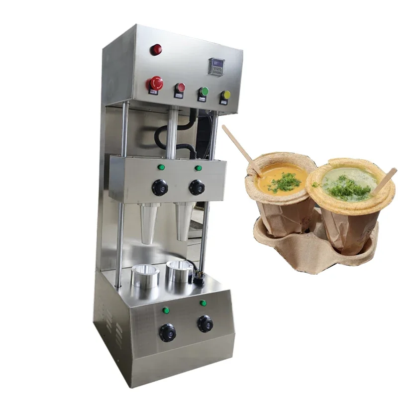 

Automatic Ice Cream Cone Muffin Making Eatable Edible Biscuits Coffee Cup Cake Tartlet Eggtart Shell Waffle Maker Machine
