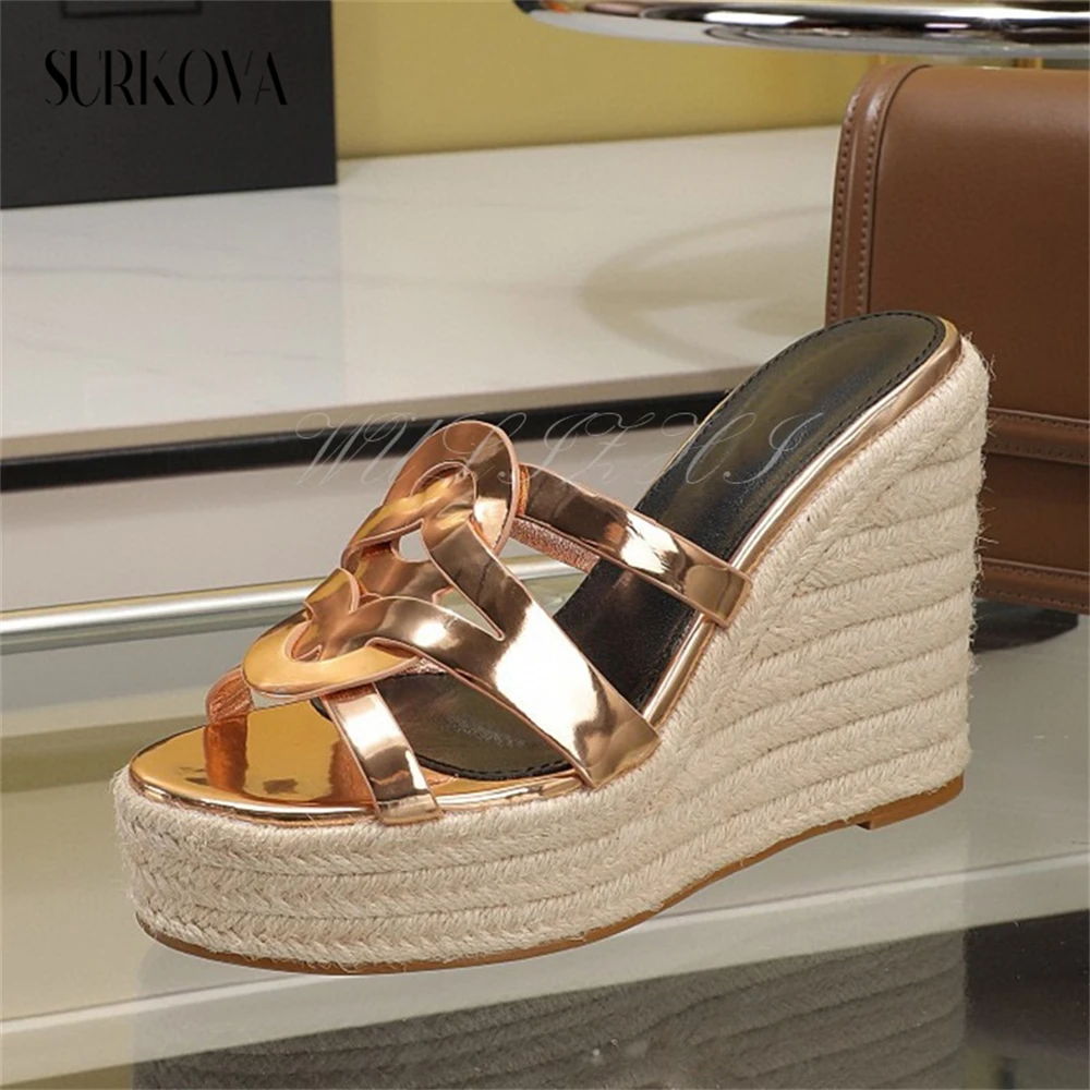 Cross Belt Cutout Open Toe Wedge Sandals Platform Wedge Espadrilles Lady Summer Sandals Boho Style Vacation Sandals Women Shoes