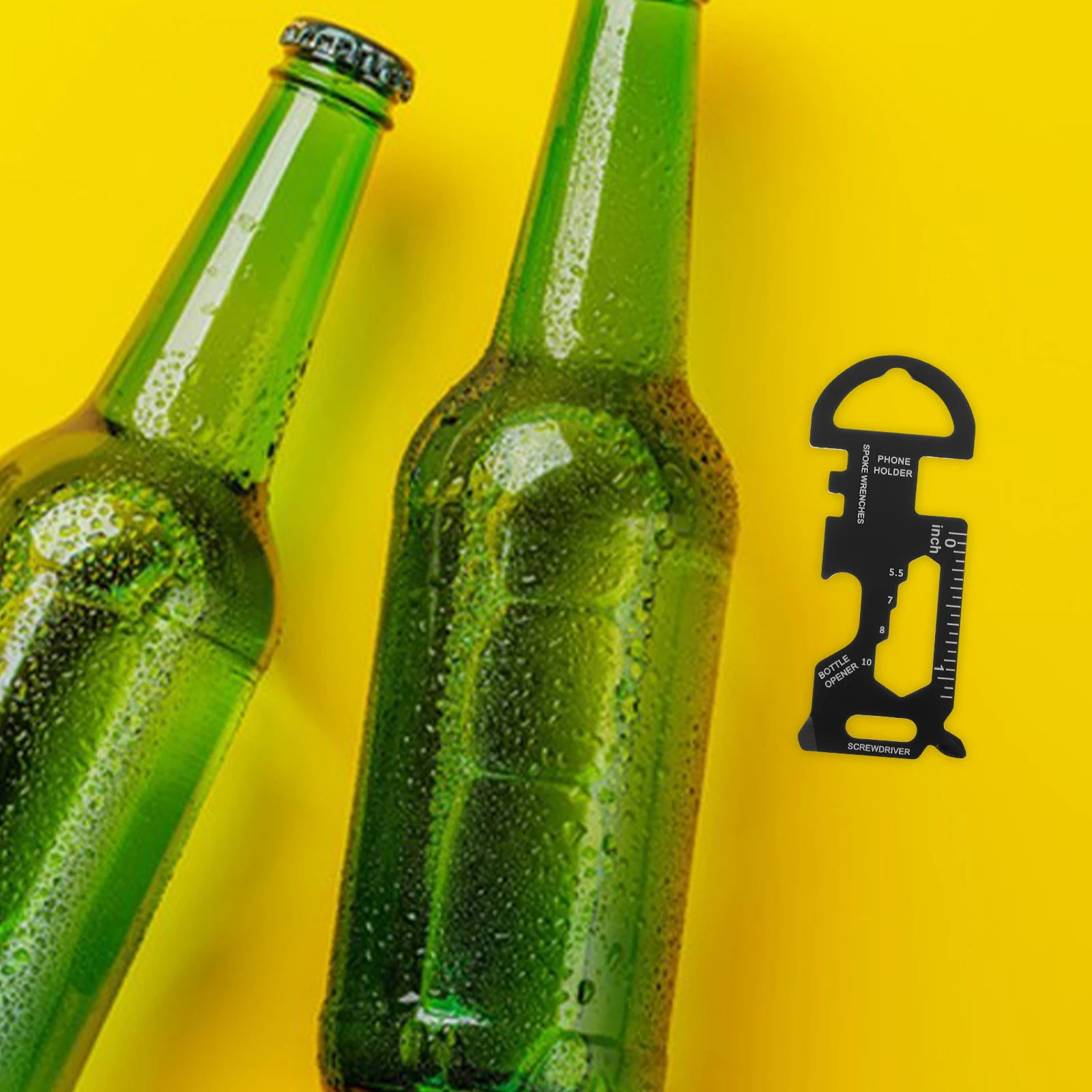 

Outdoor Multiuse Tool Card Bottle Opener Compact Stainless Steel Keychain Portable Camping Hiking Travel Bottle Opening Gadget