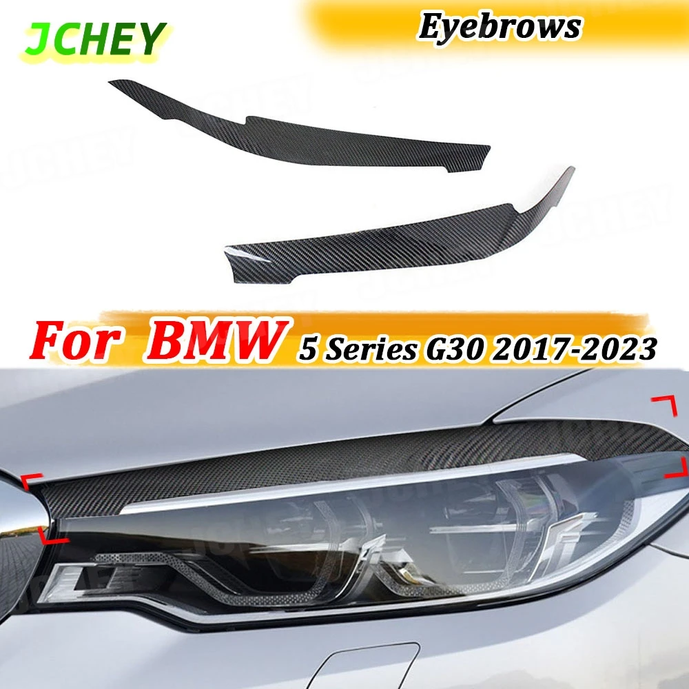 

Накладки на противотуманные фары JCHEY из настоящего карбона для BMW 5 серии G30 G38 530i 540i M550i 2017-2023, накладки на передний бампер, накладки на фары (реснички)