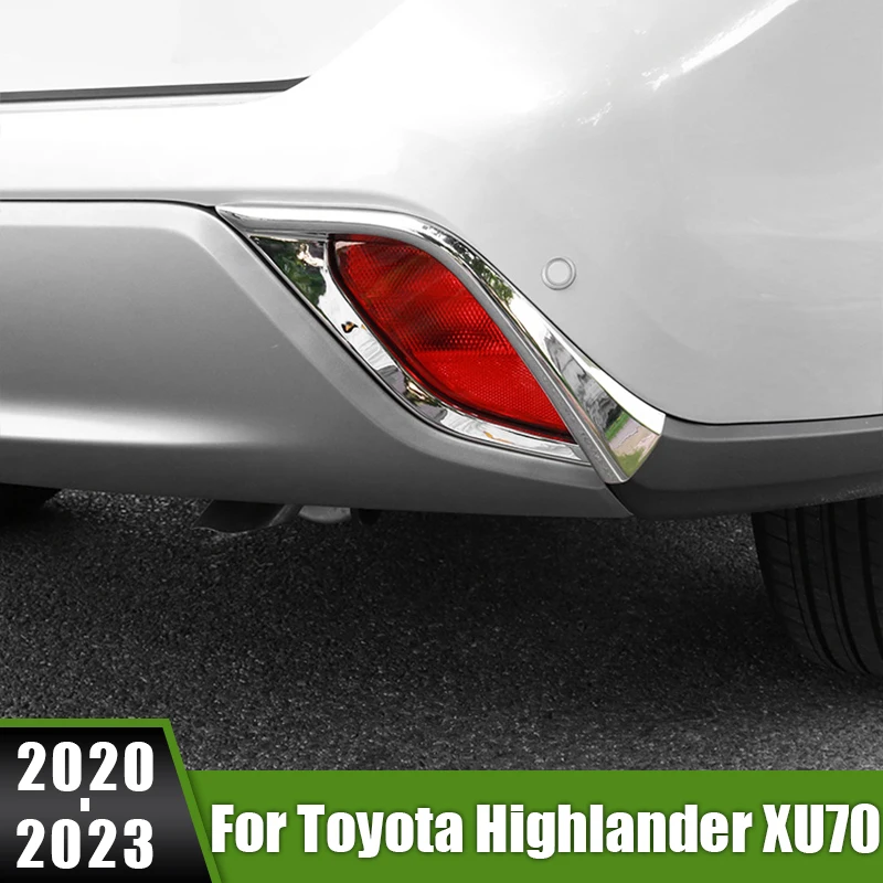 

For Toyota Highlander XU70 Kluger Hybrid 2020 2021 2022 2023 Car Rear Fog Light Lamp Cover Trim Bumper Protector Decol Styling