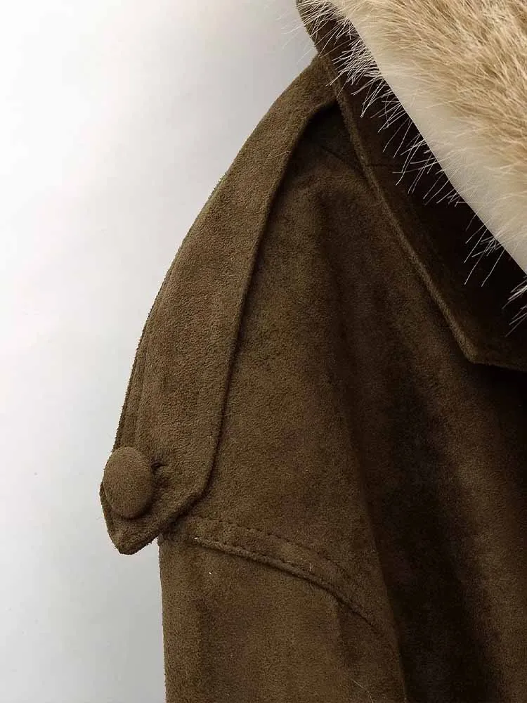 유럽 및 미국 스타일 겨울 신상품 패셔너블 트렌디 여성 의류, 다용도 플리스 가죽 재킷 코트