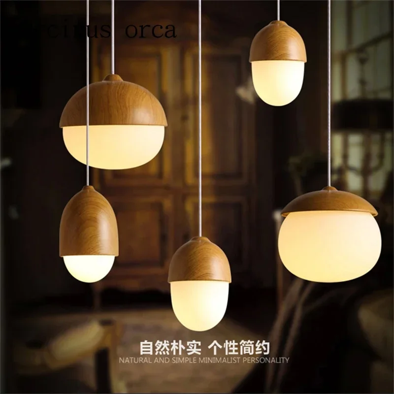 Modern minimalist  bar lamp living room single head glass nut restaurant chandelier bedroom bedside lamp image 4