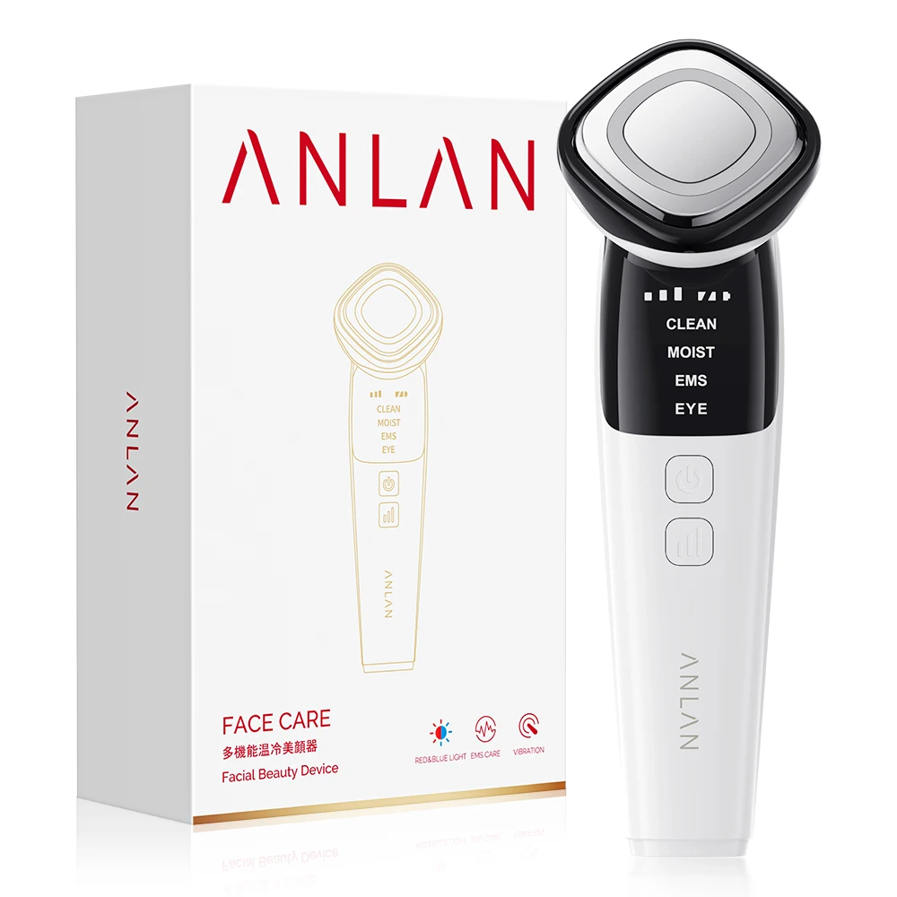 ANLAN Masseur facial EMS, lifting du visage, LED Photon, nettoyage en profondeur, élimination des rides, vibration thermique, appareil de beauté pour les soins de la peau
