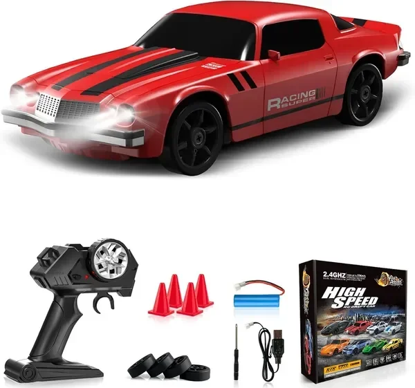 

RC Drift Car 1:24 Remote Control Car 4WD 15KM/H High Speed Racing Sport Car with LED Lights RC Cars