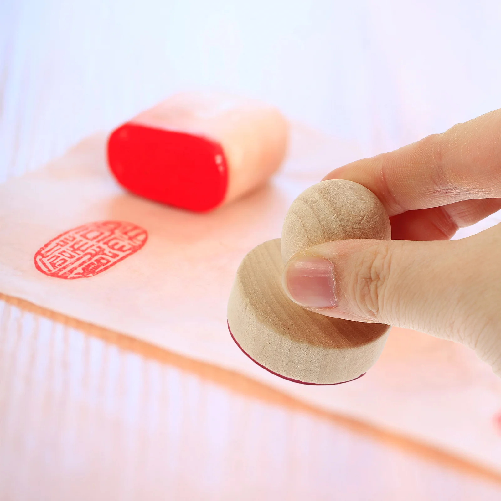 

6Pcs Wood Stamper Handles Smooth Polished Comfortable Grip Durable Replacement Stamp Handle Set for Wax Seal Envelope DIY