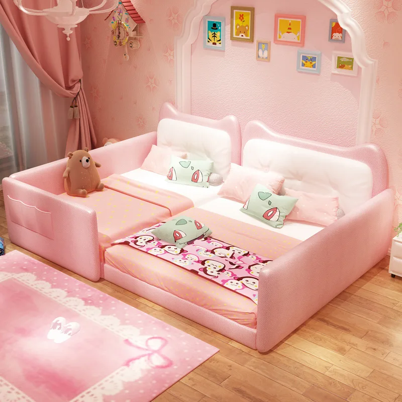 Platform two-child family parent-child bed girl bed mother-child splicing bed family of four 2m x 2m 2