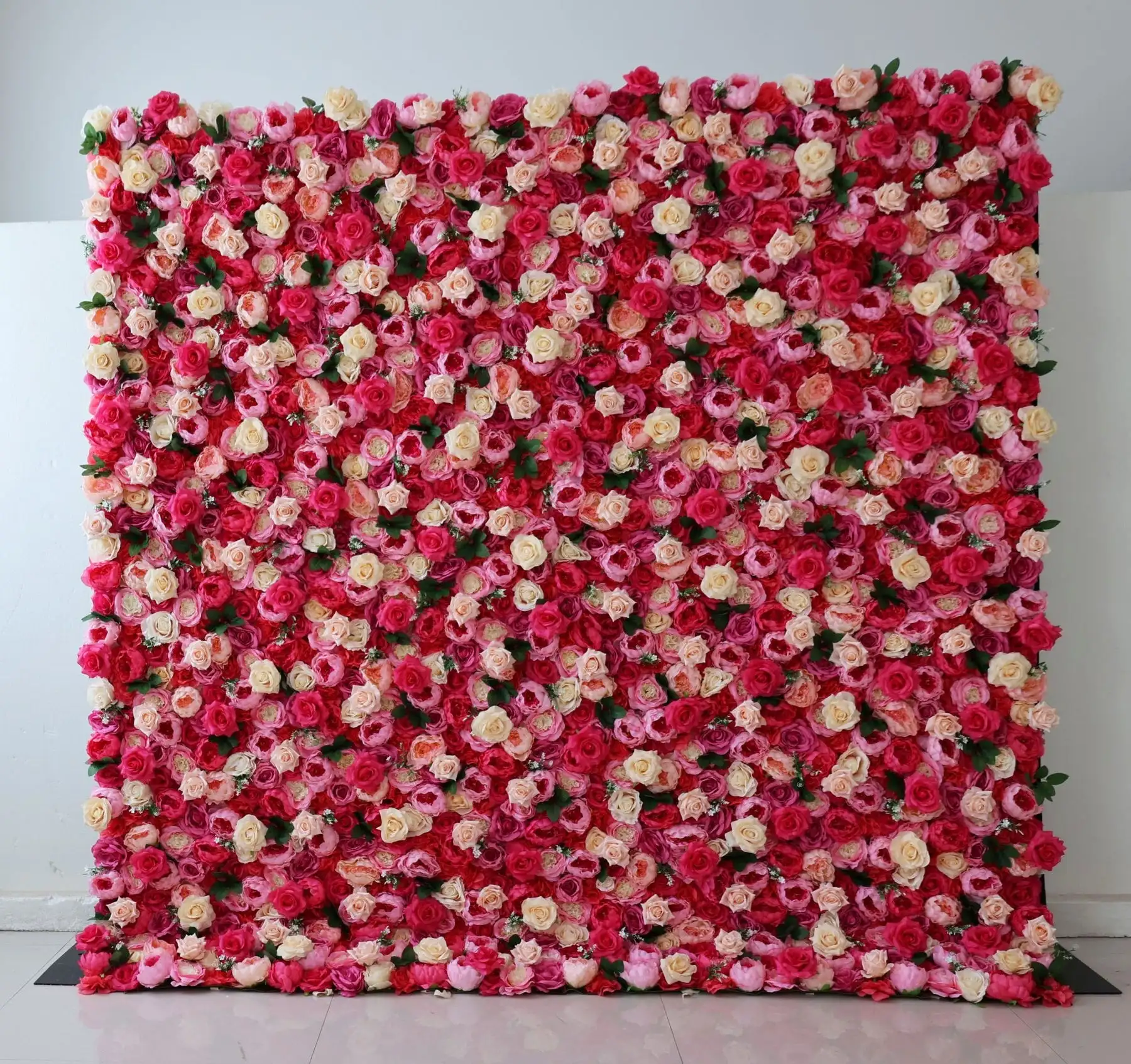 

3D Royal Deluxe Rose-white series Peony Floral Curtain Cloth Flower Wall Outdoor Wedding Backdrop Decorations For Reception