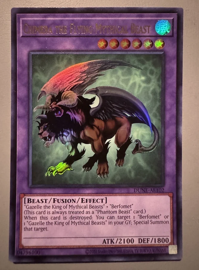 Yugioh KONAMI Duel Monsters DUNE-AE102 Chimera the Flying Mythical Beast Ultra Asian English Collection Mint Card
