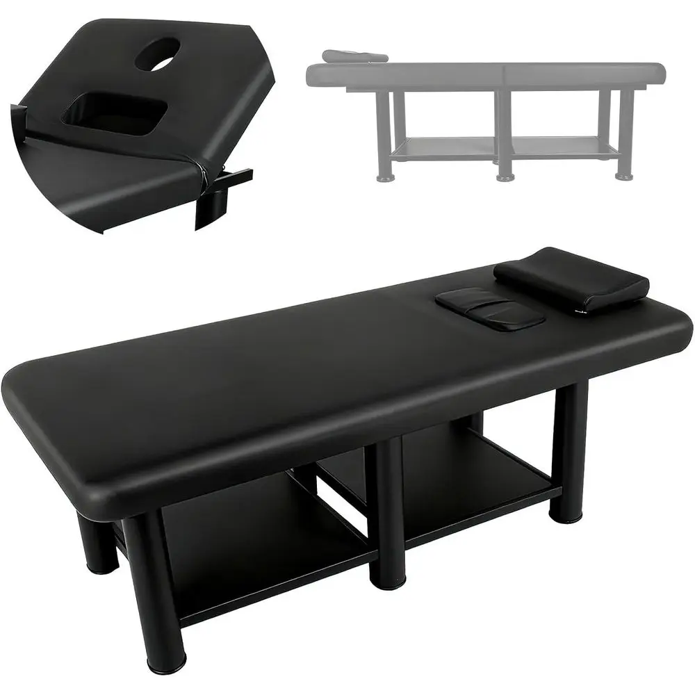

75 Inch Massage Table with Adjustable Backrest, Storage and PU Leather