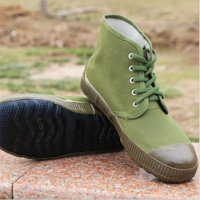 Canvas Shoes Men's Farmland Work Boots for Men Yellow High-top Male Sneakers Outdoor Anti-slip Hiking Shoes Jiefang Labor Shoes