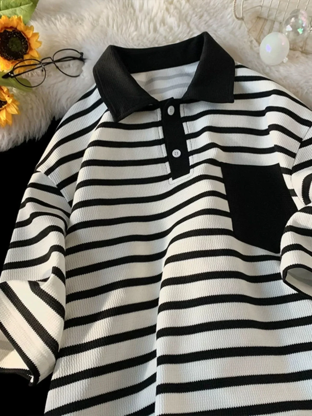 

Loose Fit Men's ort Sve irt f Sve Five Points Summer Trendy Brand Haome Wer id American Retro Sle