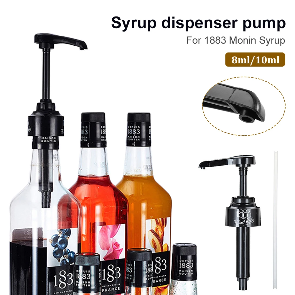 8/10ML Syrup Pump Juice Bottle Dispenser Black Liquid Dispenser for 1883 Monin Syrup Home Kitchen Bar Cafe Accessories