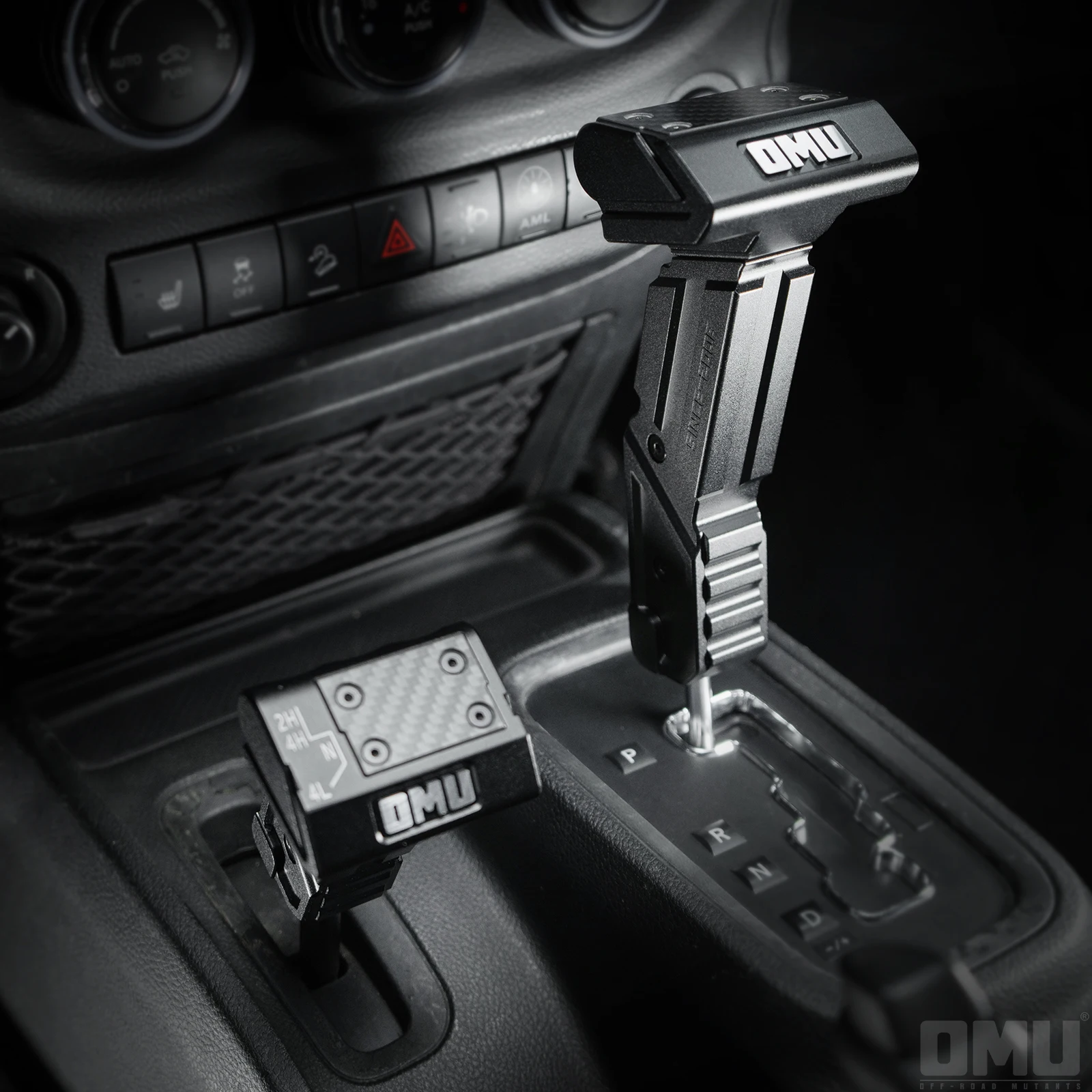 OMU Genesis Series Aluminum Gear Lever Shift Knob For Jeep Wrangler JK Shifter Transfer Case Lever Handle Kit Accessories