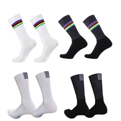 Cycling New Aero Pro Team Socks Anti Slip Silicone Road Bike Socks Men Sport Calcetines Ciclismo