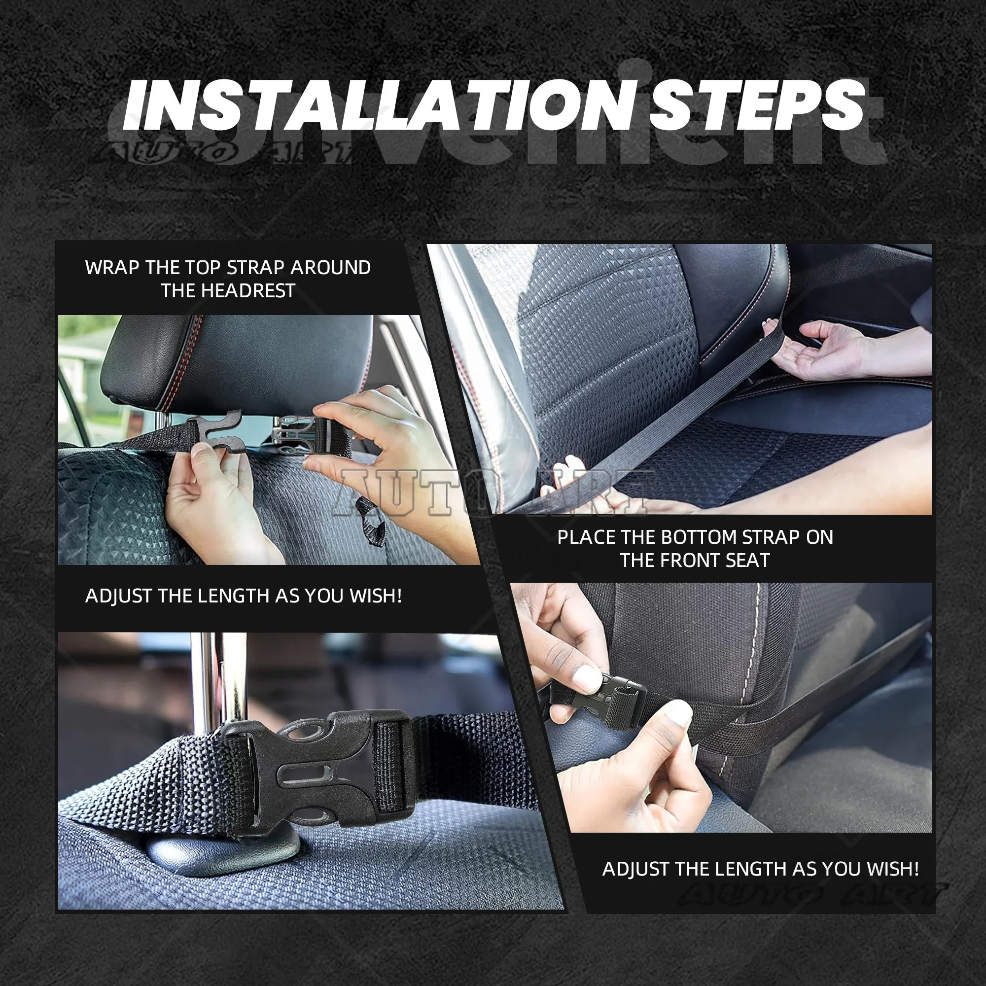 2pcs Glitter Heart Paw Print Infinity Symbol Car Back Seat Organizer Mats with Storage Pockets  Universal Fit for Most Vehicles view 6
