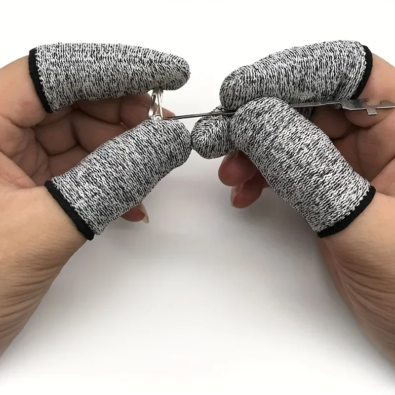 10Pcs 5-level Protection High Performance Anti Cutting Finger Gloves for Outdoor Work in Kitchen image 5