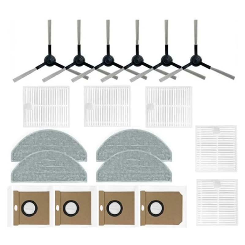 

A06R 19 шт. для Roidmi Eve CC/SDJ12RM робот-пылесос, боковая щетка, фильтр Hepa, швабра, тканевый мешок для пыли, запасные части