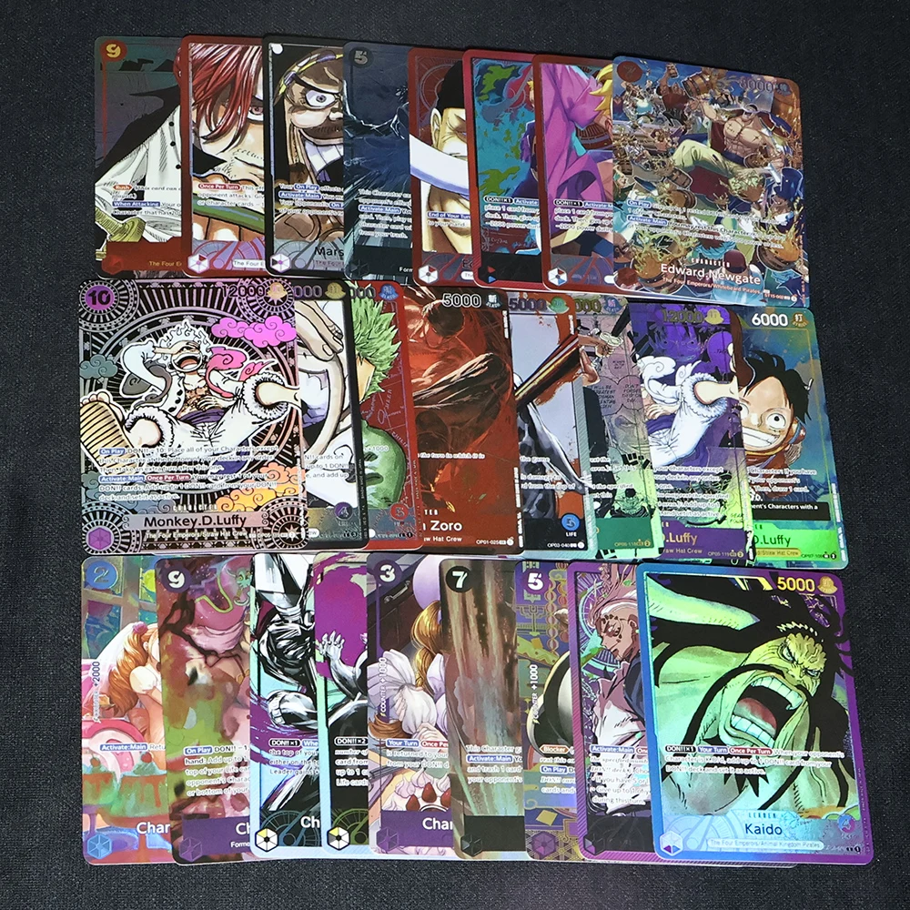 

English Version One Piece OPCG The Four Emperors, Red-Haired Big Mom Kingdom Whitebeard Blackbeard Straw Hat Crew Anime Cards.