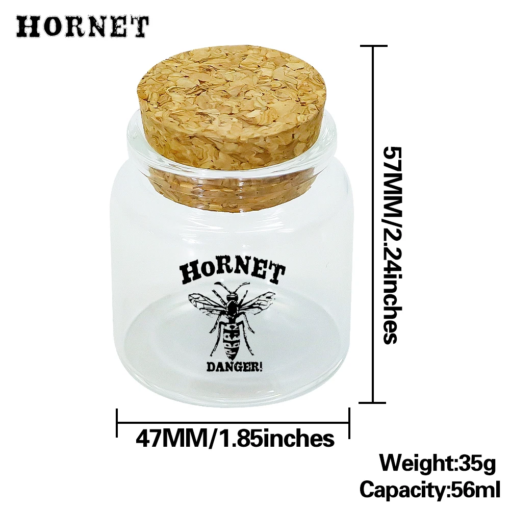 HORNET 1pcs of 56 ml wide 47mm 1.85 inches * height 57 mm 2.24 inches cork glass bottle spice bottle container jar vial